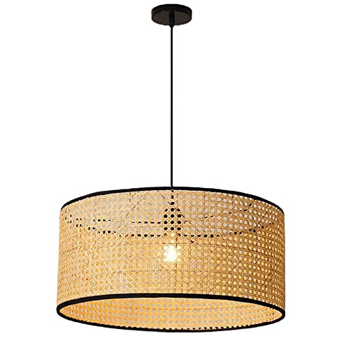 Lampe suspendue pour cuisine sombre solution éclairage doux en rotin