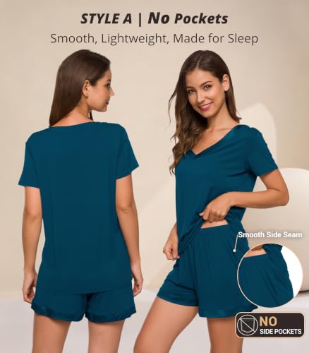 Image of WiWi Viscose from Bamboo Pajamas Set for Women Super Soft Short Sleeve Cooling Summer Plus Size Pjs Sets Sleepwear S-4X