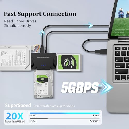Adaptador Universal USB 3.0 y Type C a SATA IDE miniatura 4