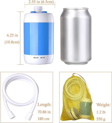 Ducha portátil con bomba USB recargable para camping y viaje, ducha eléctrica para senderismo y campamentos miniatura 3