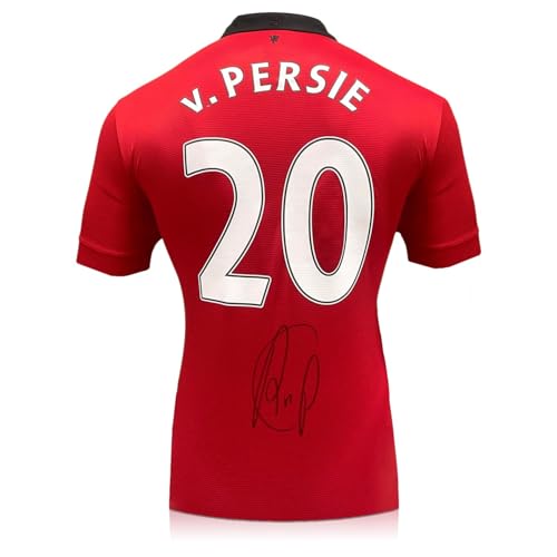 Exclusive Memorabilia Robin Van Persie Signed Original Manchester United 2013-14 Soccer Jersey