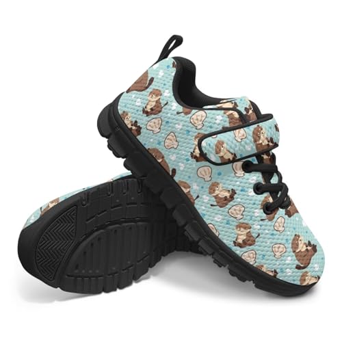 Kids Sneakers for Boys Girls Running Tennis Shoes Lightweight Breathable Sport Athletic Otter Shell Pattern4