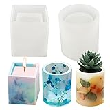 🎍DIY Kunsthandwerk: Geeignet für Blumentöpfe form, kerzenständer Silikonform, Stifthalter Silikonform, Zementformen, Betonformen, Gipsformen usw. Sie können Strasssteine, Pailletten, getrocknete Blumen oder Dekorationen hinzufügen, um einzigartige Kunstwerke zu schaffen.