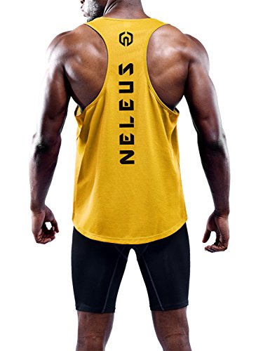 Image of NELEUS Men's 3 Pack Dry Fit Y-Back Muscle Tank Workout Gym Shirt