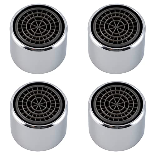 Hibbent 4 Pack Faucet Aerator, Solid Brass Kitchen Sink Faucet Aerator Shell And Built-In Filter, 55/64 Female Thread Bathroom Aerator Faucet Filter, Splash-Proof, Chrome Finish #TOP26