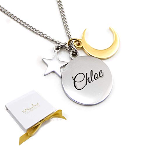 Personalised Moon Star Necklace