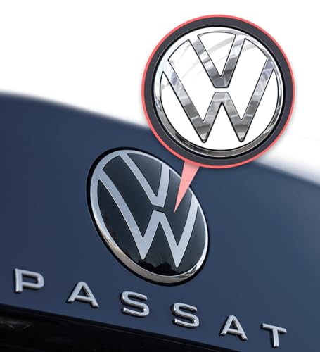 Image of IPG Decal Made for VW 2021 Passat Polo Tiguan Golf Rear /Front Emblem Logo Decals Stickers Set (4 Units) (Gloss White)