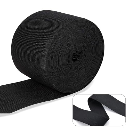AHPYEUHK Elastique Couture 10mm Bandes Élastiques Couture Noir 12M élastique Large Elastique Perruque,Ruban Elastique,Bande Elastique Couture Large