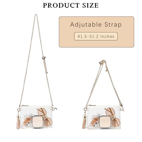 Image of YGR Womens Clear Bag for Stadium Events PVC Small Crossbody Purse for Concert, Party Sports Stadium Approved Present