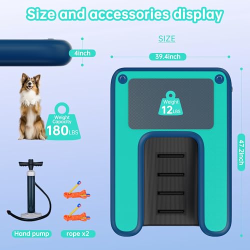 image for VEBESYET Inflatable Dog Water Ramp, Dog Floats Ramp Ladder for Pools, 