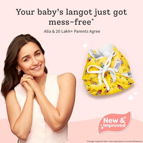 Image of SuperBottoms DryFeel Baby Langot 0-6 months l Organic Cotton Modern Baby Nappy l Mess-free Langot with Gentle Elastics l Super DryFeel Top Layer l Diaper-free Time Essential | 3 Pack