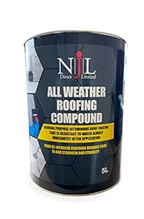 Njl Bitumen Roof Coating Compound All Weather Waterproof Protection 5L Black