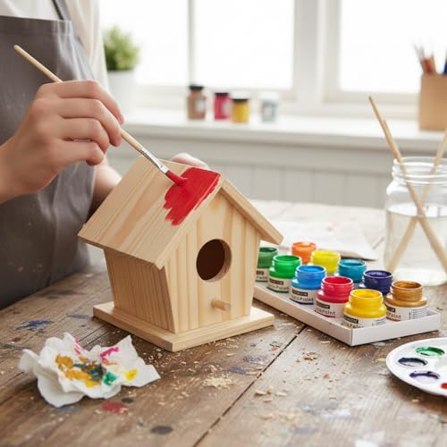 Image of Little Birdie Fabric Paint Set 12 colours X 20ml each | Paint for Fabric, Canvas, Paper, Wood, Furniture, DIY Craft, Home Decor | Multi Surface Paint