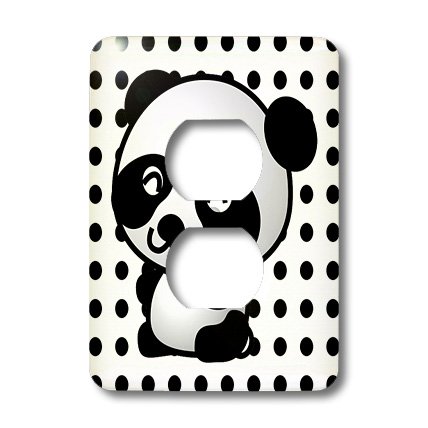 Couverture de commutateur panda mignon 3dRose lsp_193184_6 à pois pour chambre