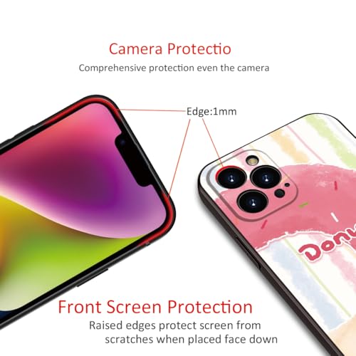 Donut Pattern Phone Case for iPhone 15 Pro Max - Pink Frosting with Colorful Sprinkles, Soft Cute Protective Cover for Girls & Women (B1-Cartoon Cute Donut)