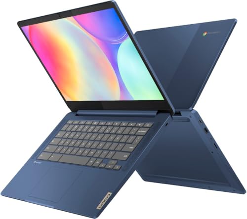 Image of Lenovo IdeaPad Slim 3 Chromebook 14 inch Touchscreen Laptop, 4GB RAM 64GB SSD, MediaTek Kompanio 520 (8-Core), FHD IPS Display, Chrome OS, Abyss Blue
