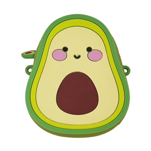 Avocado Coin Purse Silcon Girls Cute Fruit Change Purse Funny Small Zipper Crossbody Coin Pouch for Kids(Avocado)