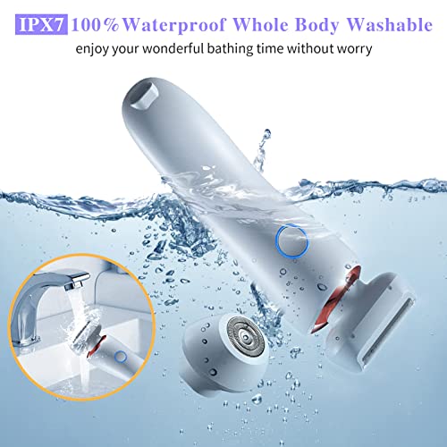 Electric Razors For Women Bikini Trimmer, 2-In-1 Shaver For Women Arm Armpit Bikini Leg, Cordless Portable Lady Electric Shaver For Wet & Dry, Rechargeable Body Hair Removal With Detachable Head, Blue #TOP5