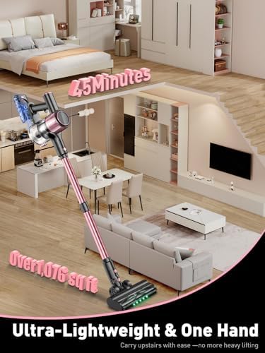 HTIMLY 8 in 1 Powerful Suction Lightweight Vacuum Cleaner for Home - 2