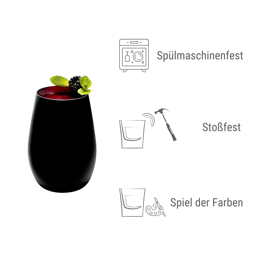 Stölzle Lausitz Bicchieri da Acqua Elements Metallic Set da 6, 465 ml – Bicchieri Versatili per Acqua, Succo & Cocktail – Bicchieri da Bere in Cristallo di Alta Qualità – Lavabili in Lavastoviglie