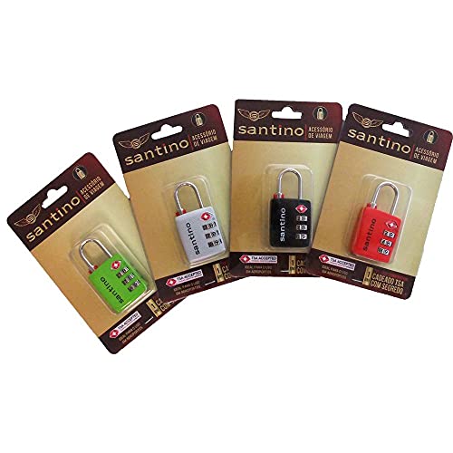 Cadeado De Senha Tsa Para Mala, Mochila Ou Armário Com Segredo Numérico Em Metal Resistente - Santin