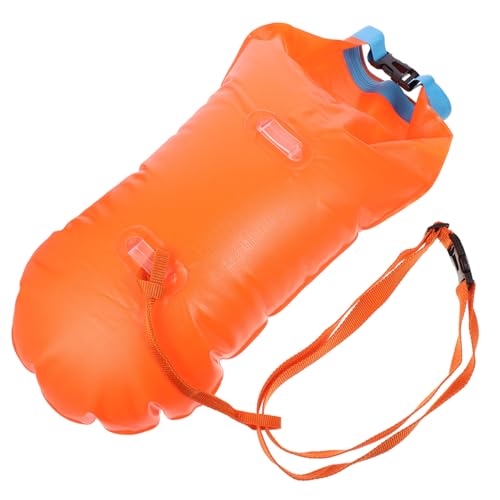 Sosoport Flotador de Natación Naranja para Aguas Abiertas con Cinturón Ajustable y Bolsa Ligera para Nadadores y Esnórquelistas Visible Piscina y Mar