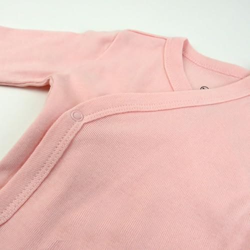 Image of HonestBaby Baby 3-Pack Organic Cotton Long Sleeve Side-snap Kimono Bodysuits