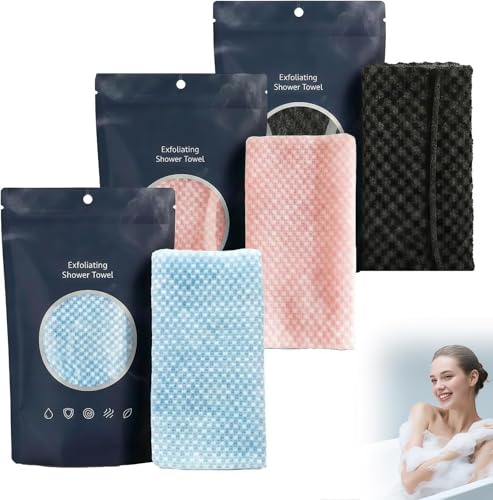 Toalla Exfoliante,Toalla Exfoliante Para Ducha en Fibras de Bambú y Carbón Activado,Exfoliación Suave y Natural,Secado Rápido,ideal para tratamientos de limpieza y spa.