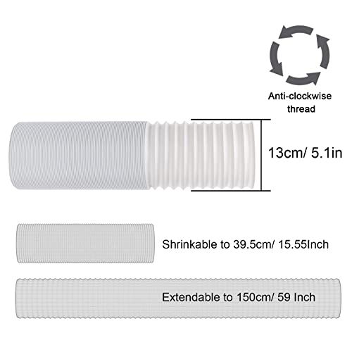 Kxuhivc Portable Air Conditioner Windows Vent Kit, Adjustable Window Seal With 5.1 Inch Diameter, 59 Inch Length Exhaust Hose For A/C Unit Universal For Sliding Horizontal Or Vertical Windows #TOP1
