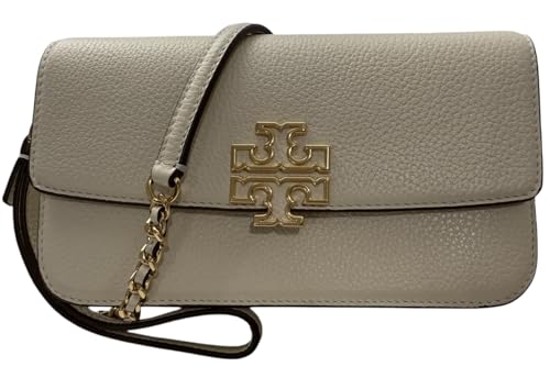 Tory Burch Women's Britten Pebble Chain Wallet W. Wristlet (New Ivory)