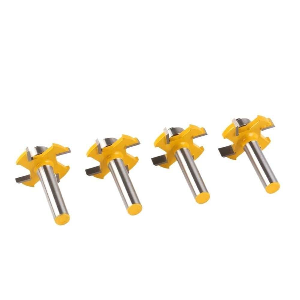 4 Pièces Menuiserie Couteau de Fraisage à Corps en Acier Tige de 8mm