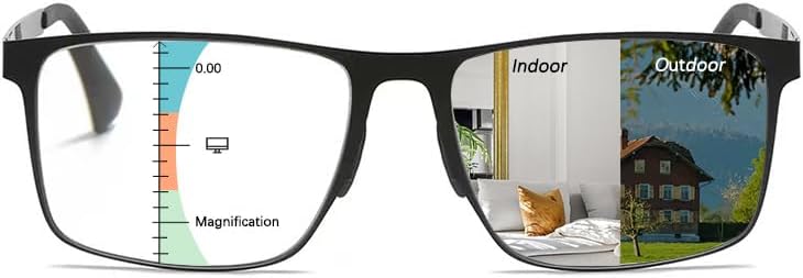 Progressive Multifocus Reading Glasses for Women and Men Photochromic Readers Anti-Blue Light Multifocal Sunglasses