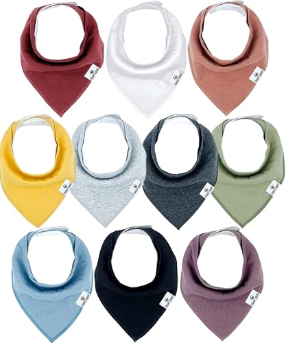 Image of DiaperSquad's 100% Organic Cotton Baby Drool Bibs, Super Absorbent & Adjustable Baby Bibs for Drooling and Teething