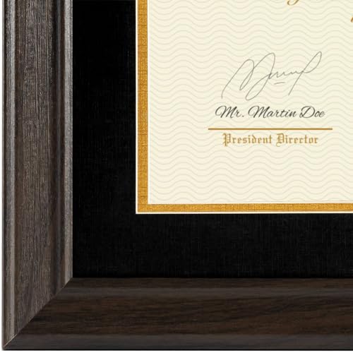 Minesaxel 16x20 Diploma Frames 12x16 with Blue Mat - Walnut Wood Finish | Shatter-Resistant Glass | for Wall Mounting | Gift for Graduations & Professional Certificate (1 Pack) by Minesaxel - Image 3