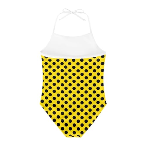 PinUp Angel Girls Beach Sport Halter One Piece Swimsuit Cute Polka Dots Patterned Bathing Suit2