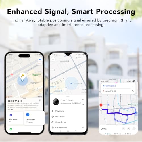 Miniatura 4 de Smart Tag 4 Unidades para Android e iOS, Bluetooth Tracker para Llaves, Maletas, Cartera, Mochila y Bolso, Tracker Tag 120 dB, Red de Búsqueda Global, Compartición Familiar, IP67, Sin Suscripción
