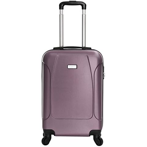 Slimbridge Hard Cabin Hand Luggage Carry-on Suitcase Bag 55 cm 2.5 kg 35 litres 4 Wheels Number Lock, Alameda Rose Gold Cover