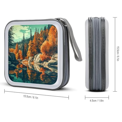 Étui de rangement pour CD/DVD pochette rigide 40 compartiments paysage moderne