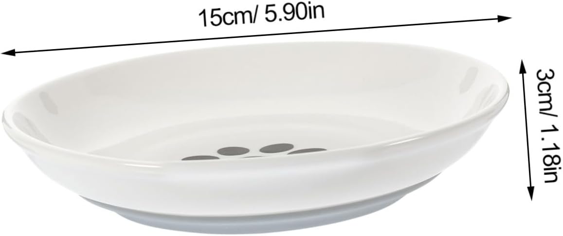 Happyyami 3pcs Ceramic Cat Bowl Non- Silicone Base and Wide Design for Kittens Healthy Feeding Dish for Food and Water Easy to Cat Feeding Accessory