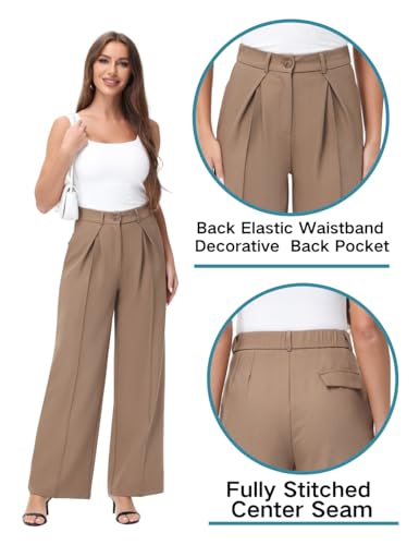 Women Fall Dress Pants Business Casual Work Pants with Pockets High Waist Office Slacks2