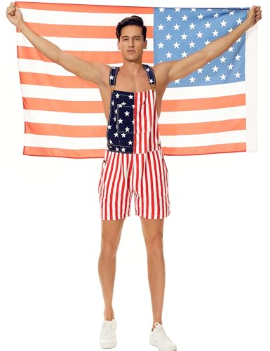 Bib Overalls for Men Shorts Jumpsuit Festival Coveralls