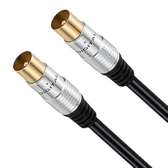OUGCYG TV Aerial Coaxial Cable 3m, Gold Plated Male to Male Coax Cable ...