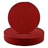 Aertiavty Round Woven Placemats Set of 8 Heat Resistant Placemats 135 Inches Farmhouse Cotton Rope Place Mats for Dining Tables Trivets for Hot Dishes Burgundy