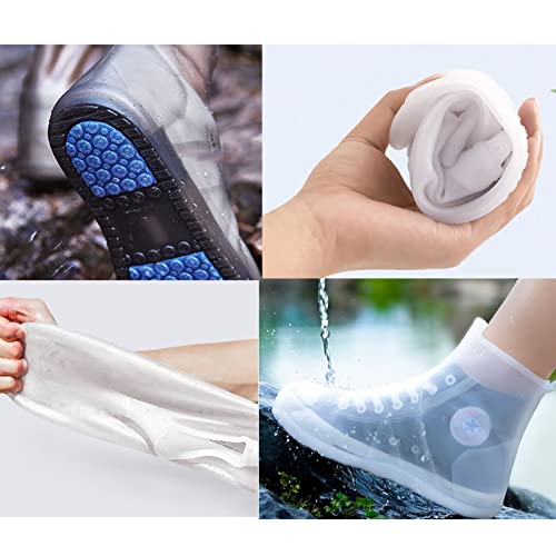 Cubrecalzados impermeables de silicona reutilizables para lluvia, antideslizantes, aptos para niños y adultos, para proteger tus zapatos (Color: A, Talla: Small) miniatura 4