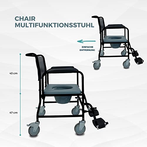 Toilettenstuhl Mobiclinic mit Rollen für ältere Menschen