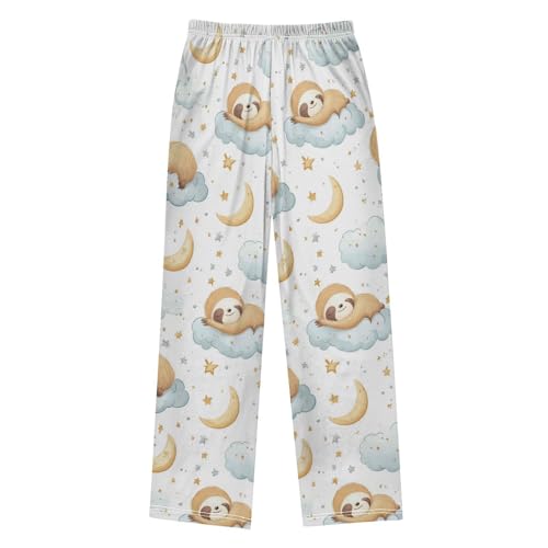 Cute Baby Sloth Sleeping Boys Pants Girl Sleep Pants Long Trousers Elastic Waist Lounge Bottoms S2