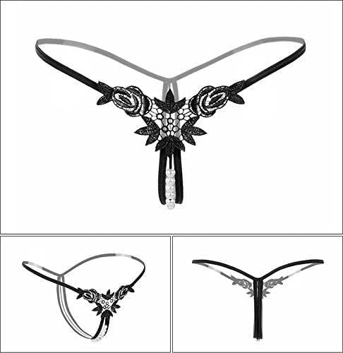 Miniatura 3 de Bragas de cintura baja para mujer, ropa interior, lencería para mujer, sexy, colgante, perla, cadena G