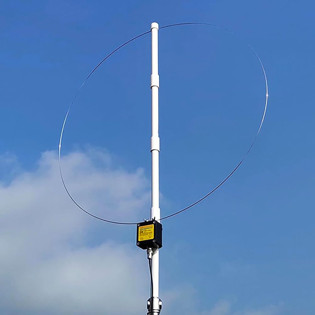 K-480WLA Antena de banda completa para 500KHz-1GHz SW FM AIR UVHF con 0-30dB Ganancia ajustable Filtros incorporados para radios Tecsun Sangean Alimentador 5M-20M (10M)