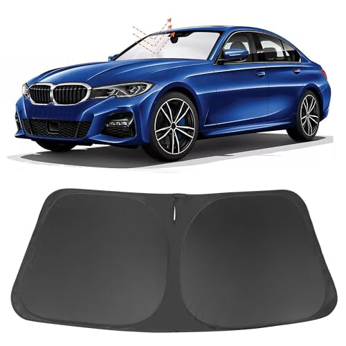 Image of Windshield Sun Shade Custom Fit for 2013 2014 2015 2016 2017 2018 BMW 3 Series /F30 /F31 /F80 /M3 Accessories Foldable Sunshade Sun Blocker Protect Car from Sun Rays & Heat Damage Keep Car Cooler