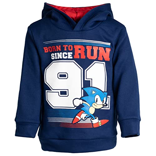 SEGA Sonic the Hedgehog Boys Fleece Athletic Pullover Hoodie Navy Little Kid to Big Kid3